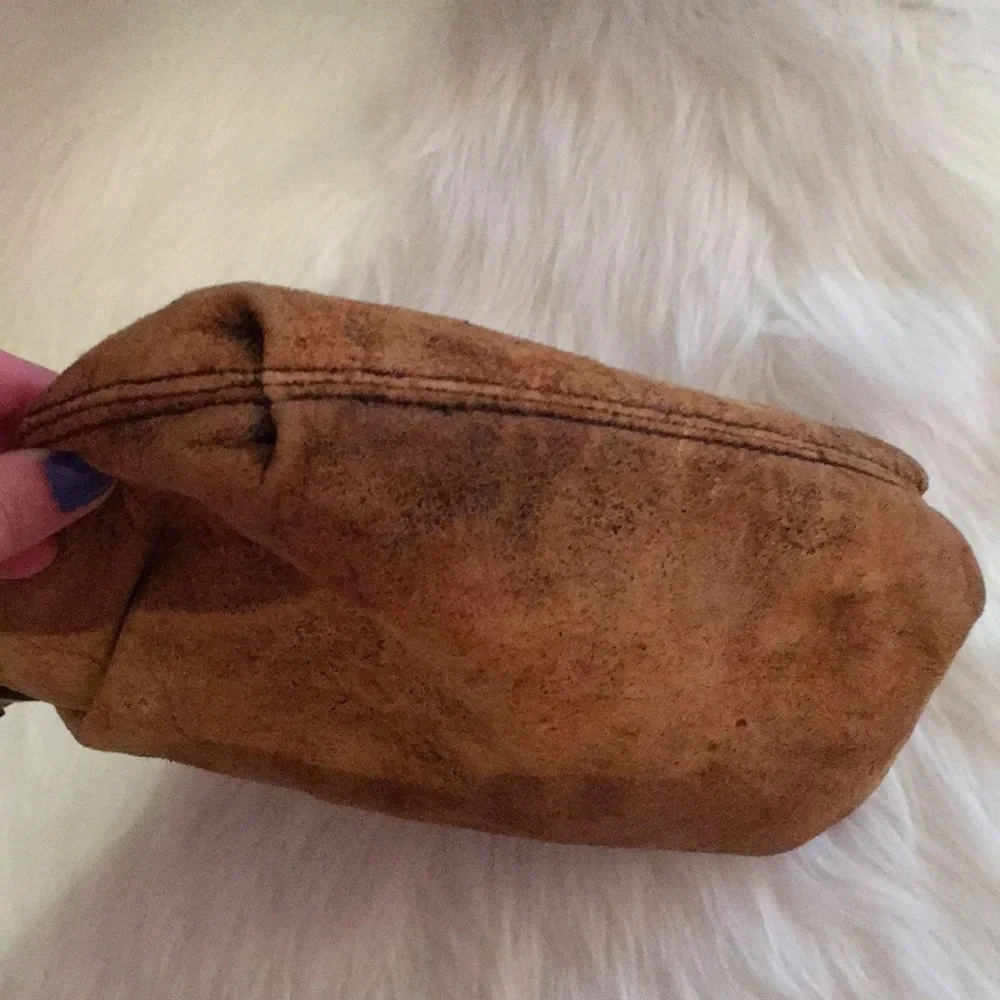 Michael Kors Distressed Light Brown Suede Leather Crossbody Bag